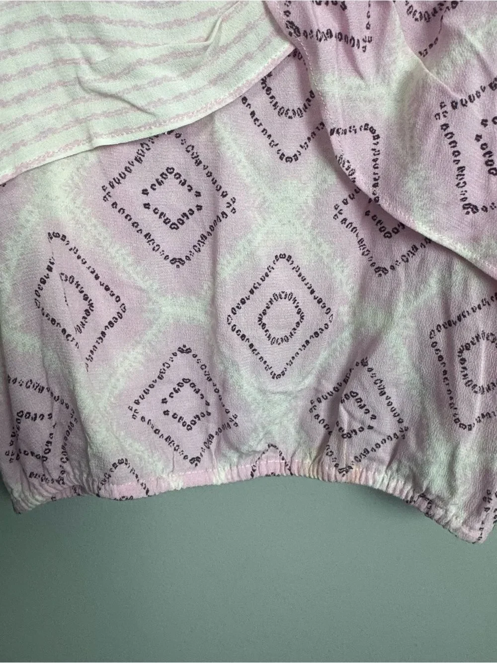 FREE PEOPLE | Asymmetrical Pastel Lavender-Pink Printed Cami Top Women’s Size M